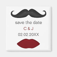 lèvres et moustache Magnet Réservez la date