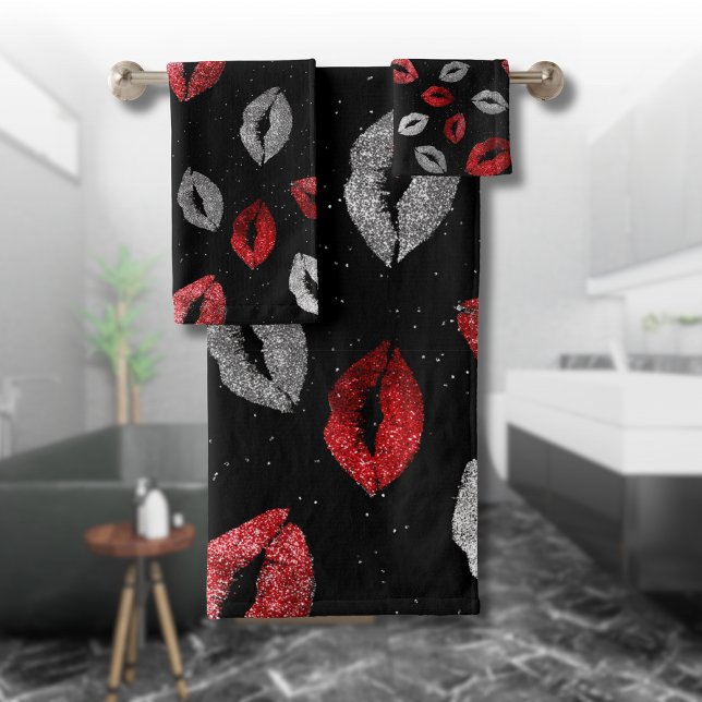 Lèvres Rouge de la Saint-Valentin Pailletées Argen (Créateur téléchargé)