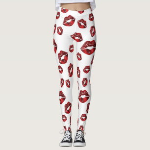 Lèvres rouges Baiser Motif Leggings