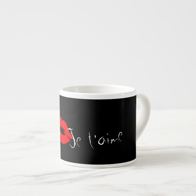 Lèvres rouges Kiss Je t'aime Café Espresso Mug (Devant droit)