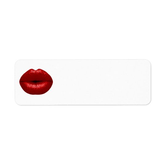 LÈVRES ROUGES ROUGES DE SALON DE MODE DE BEAUTÉ DE ÉTIQUETTE D'ADRESSE RETOUR