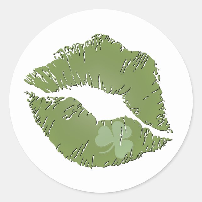Lèvres shamrocks - Kiss Me Je suis Stickers Irland (Devant)