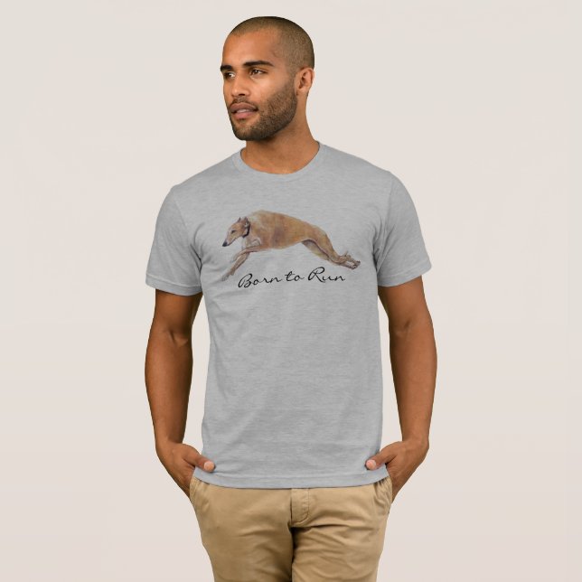 Lévrier soutenu pour courir le T-shirt d'art de (Devant entier)