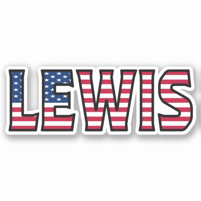 Lewis Prénom USA Sticker Stickerset (Devant)