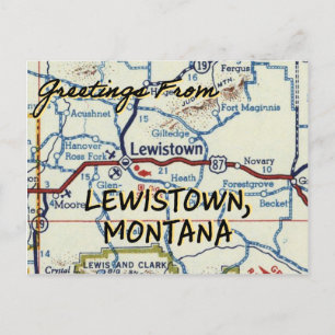 Lewistown Montana Carte Vintage
