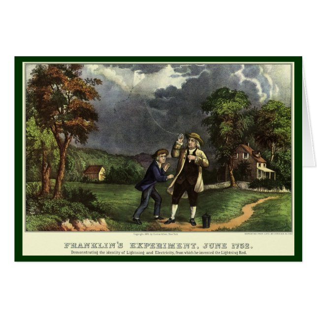 L'expérience de Benjamin Franklin avec le cerf-vol (Devant horizontal)