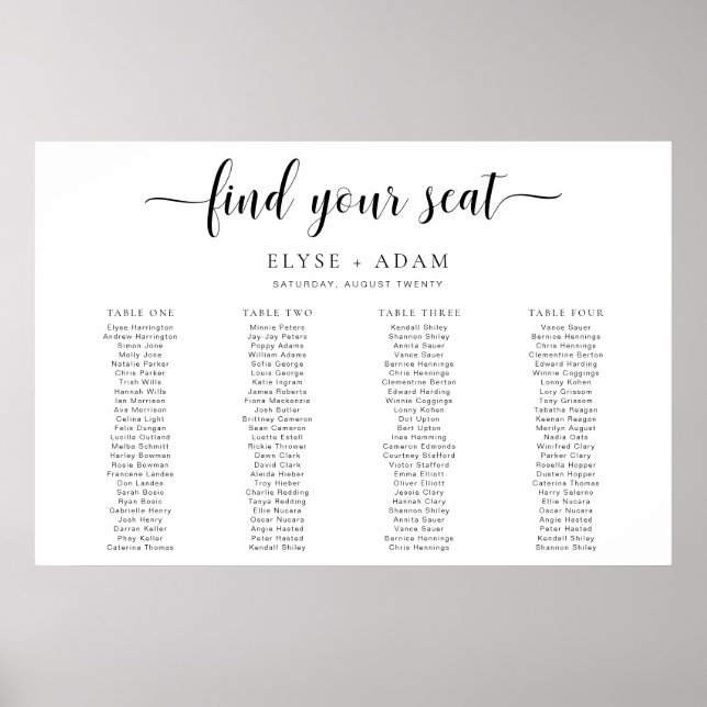 Leyton Minimal 4 Banquet Poster de table (Devant)