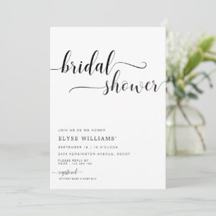 Leyton Moderne Minimale Nuptiale Douche Invitation