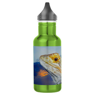 Lézard gris au coucher du soleil Bouteille d'eau