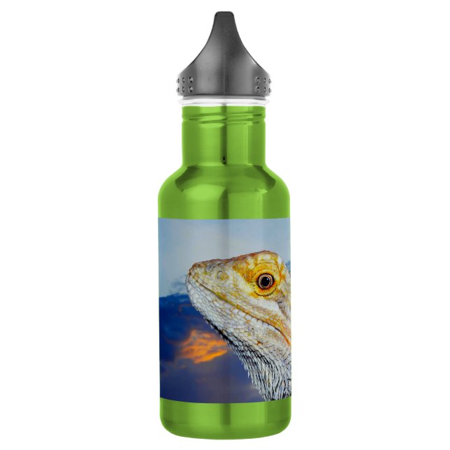 Lézard gris au coucher du soleil Bouteille d'eau (Gauche)