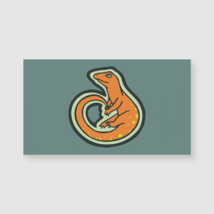 Lézard orange de longue queue avec des taches