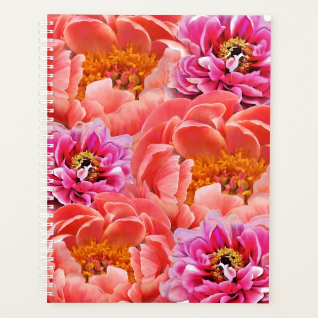 Lg Planner Pink/Coral Peonés (Devant)