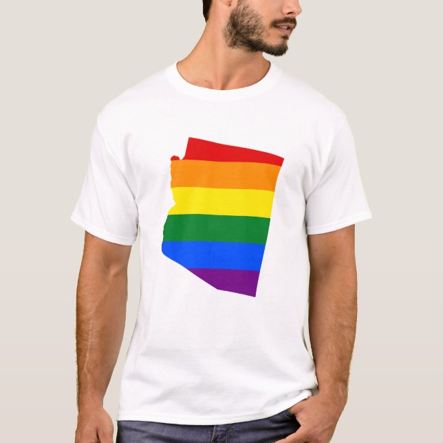 LGBT Arizona, US flag map T-Shirt (Devant)