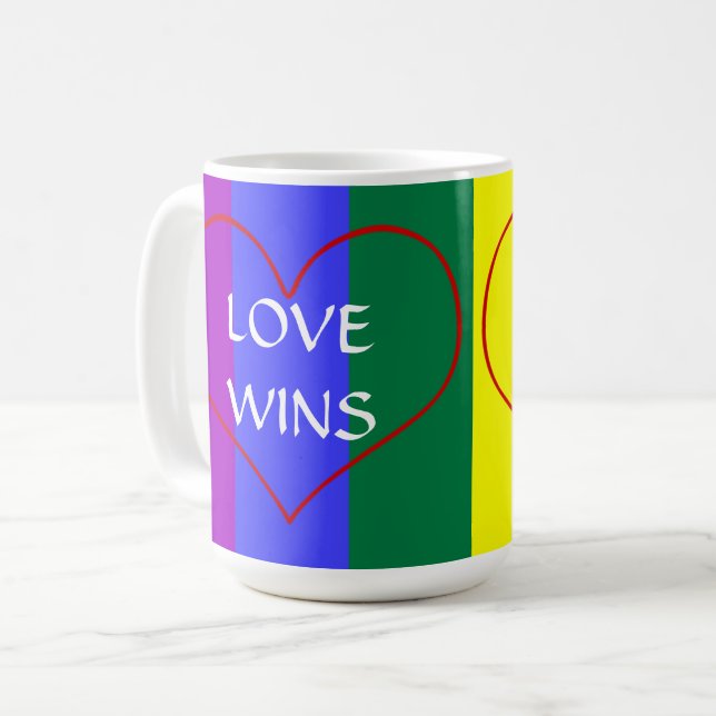 LGBT Colours LOVE WINS Coffee Mug (Devant gauche)