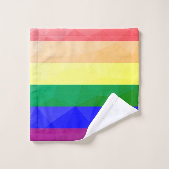 LGBT drapeau arc-en-ciel lignes motif de maillage  (Gant de toilette)
