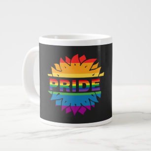LGBT+Fierté amour. Arc en ciel Fleur de café Mug