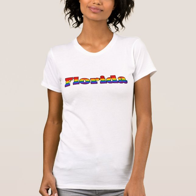 LGBT Florida Rainbow text T-Shirt (Devant)