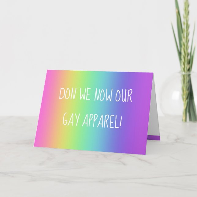 LGBT Fun Rainbow Holiday Party Invitation (Devant)