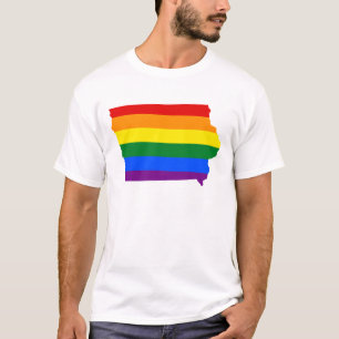 LGBT Iowa, US State flag map T-Shirt
