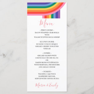 LGBT Lesbian Pride Rainbow Gay Mariage Menu
