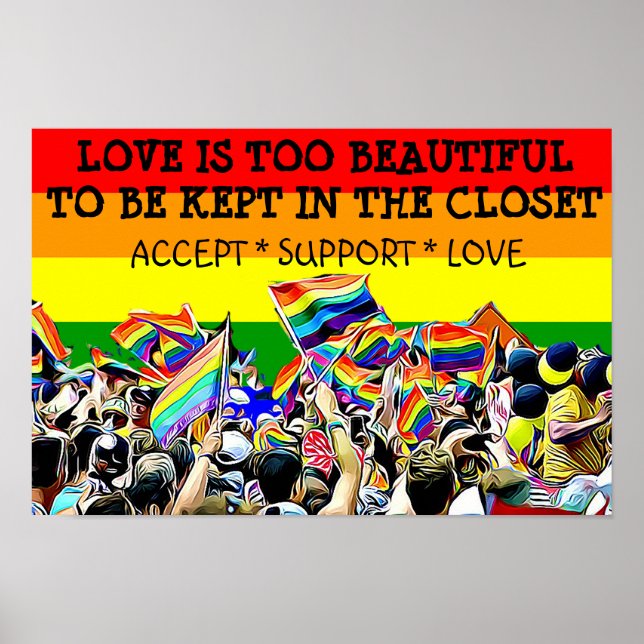 LGBT Love is Beautiful Parade Rainbow POSTER (Devant)