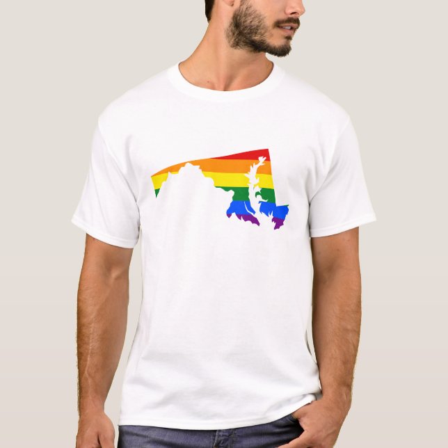 LGBT Maryland, US State flag map T-Shirt (Devant)