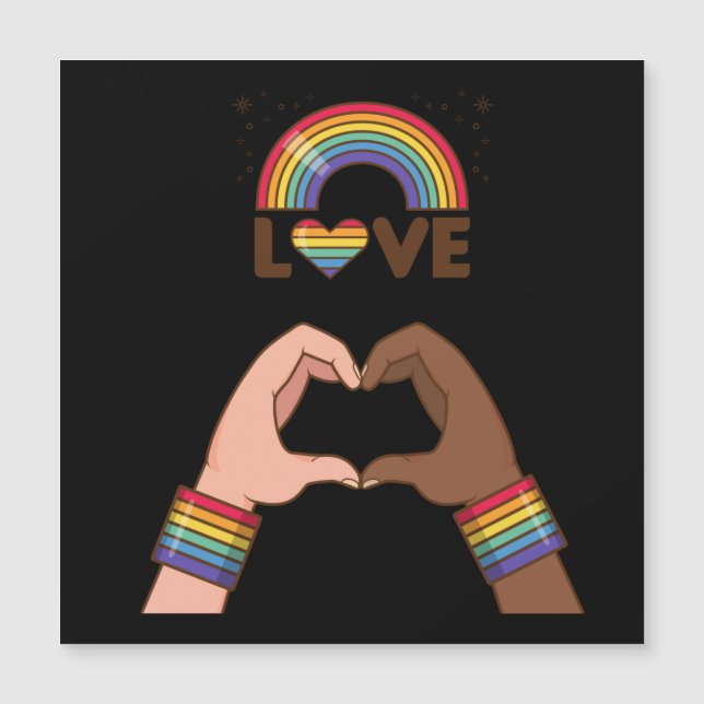 LGBT+Pride. Aimez l'arc-en-ciel. Cœur. (Devant)