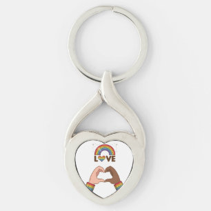 LGBT+Pride. Aimez l'arc-en-ciel. Cœur. Porte-clé