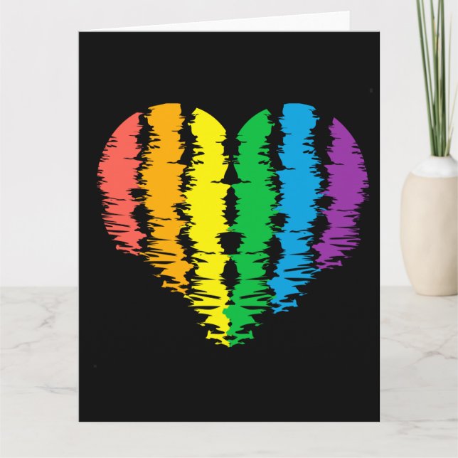 LGBT+pride. Arc-en-ciel du coeur. Carte (Devant)