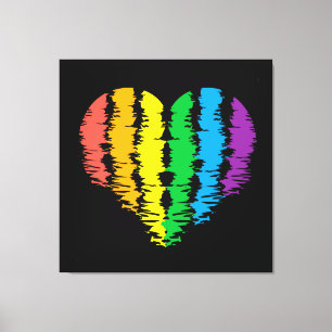 LGBT+pride. Arc-en-ciel du coeur. Impression métal