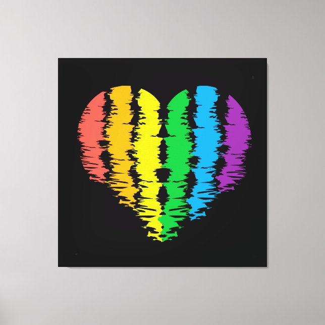 LGBT+pride. Arc-en-ciel du coeur. Impression métal (Recto)