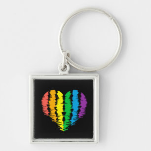 LGBT+pride. Arc-en-ciel du coeur. Porte-clé