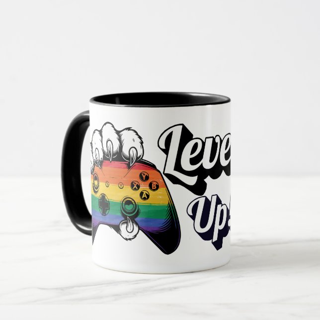 LGBT Pride Level Up Tiger Paw Controller Mug 2026 (Devant gauche)