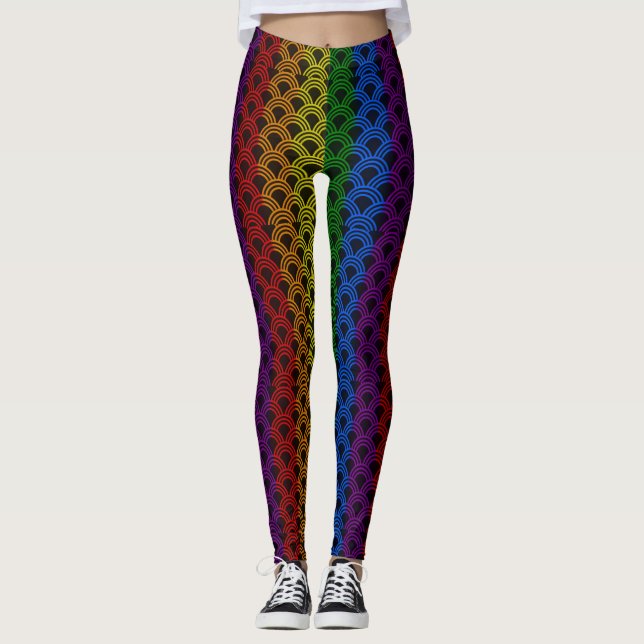 LGBT Pride Rainbow Color Motif Leggings (Devant)