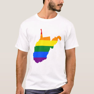 LGBT T-shirt de carte de drapeau d'état de la