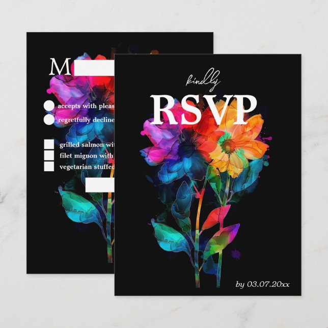 🌈 LGBTQ Avec menu et code QR Petals & Pride  (Devant / Derrière)