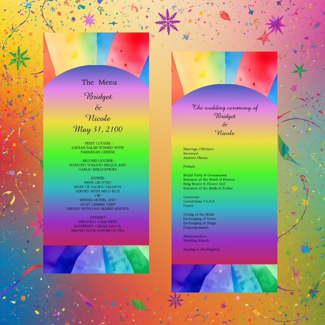 lgbtq bisexuel programme de mariage et menu (Créateur téléchargé)