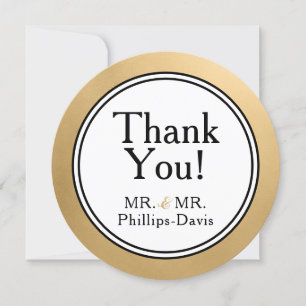 LGBTQ Gold Modern Blank Merci Note Invitation
