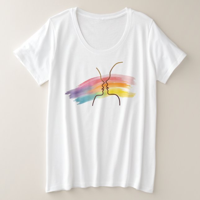 LGBTQ GoldenLineArt et Rainbow Brushstroke (Design devant)