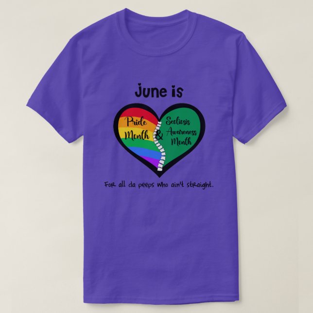 LGBTQ+ Pride et T-shirt Scoliosis ne sont pas droi (Design devant)