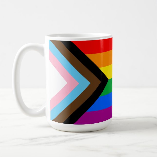LGBTQ+ Progrès Fierté Drapeau Café Mug (Gauche)