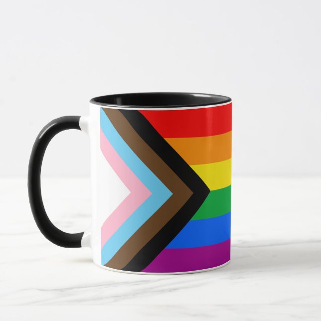 LGBTQ+ Progrès Fierté Drapeau Café Mug (Gauche)