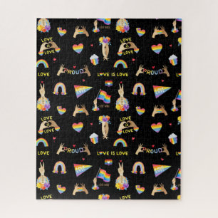 LGBTQ Rainbow Pride Motif Jigsaw Puzzle