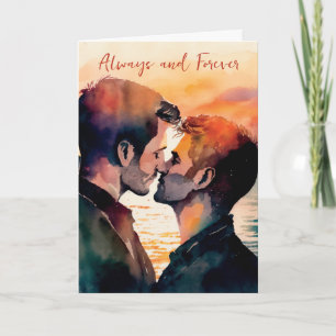 LGBTQ Valentine Anniversaire Carte Couple Gay
