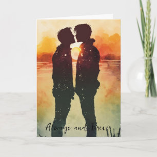 LGBTQ Valentine Anniversaire Carte Couple Gay