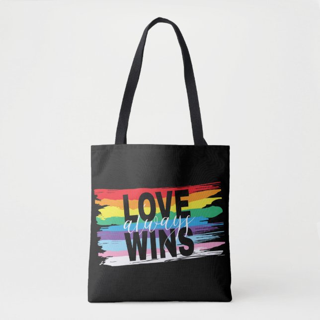 LGBTQIA L'amour gagne toujours, Rainbow Pride Sac  (Devant)