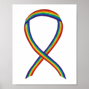 LGBTQIA Rainbow Awareness Ruban Poster Art Imprime