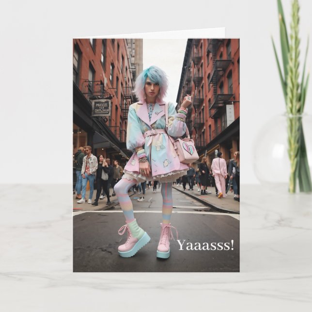 LGBTQIA Yaasss Carte de voeux d'anniversaire (Devant)