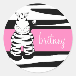 LGC Un Sticker Zebra Hot Momma rose pâle