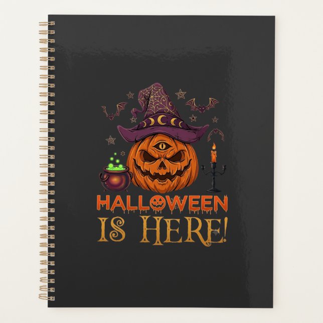 L'Halloween Est Là Chapeau De Sorcière Citrouille  (Devant)